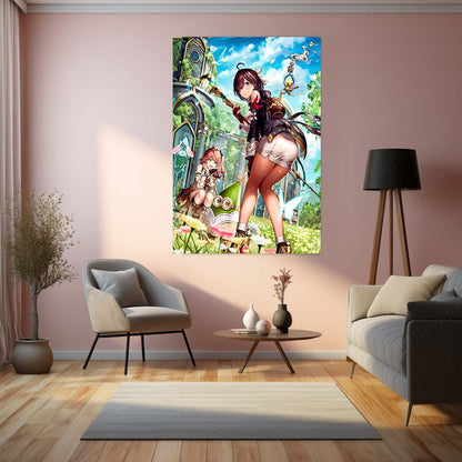 Anime Metal Poster | Atelier Yuma – Bloom of Serenity | Aesthetic Fantasy Metal Frame Poster 01