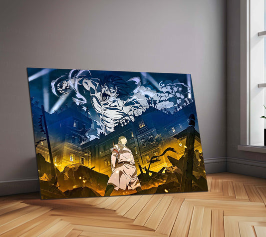 Anime Metal Poster | Attack on Titan – Eren vs Reiner Showdown