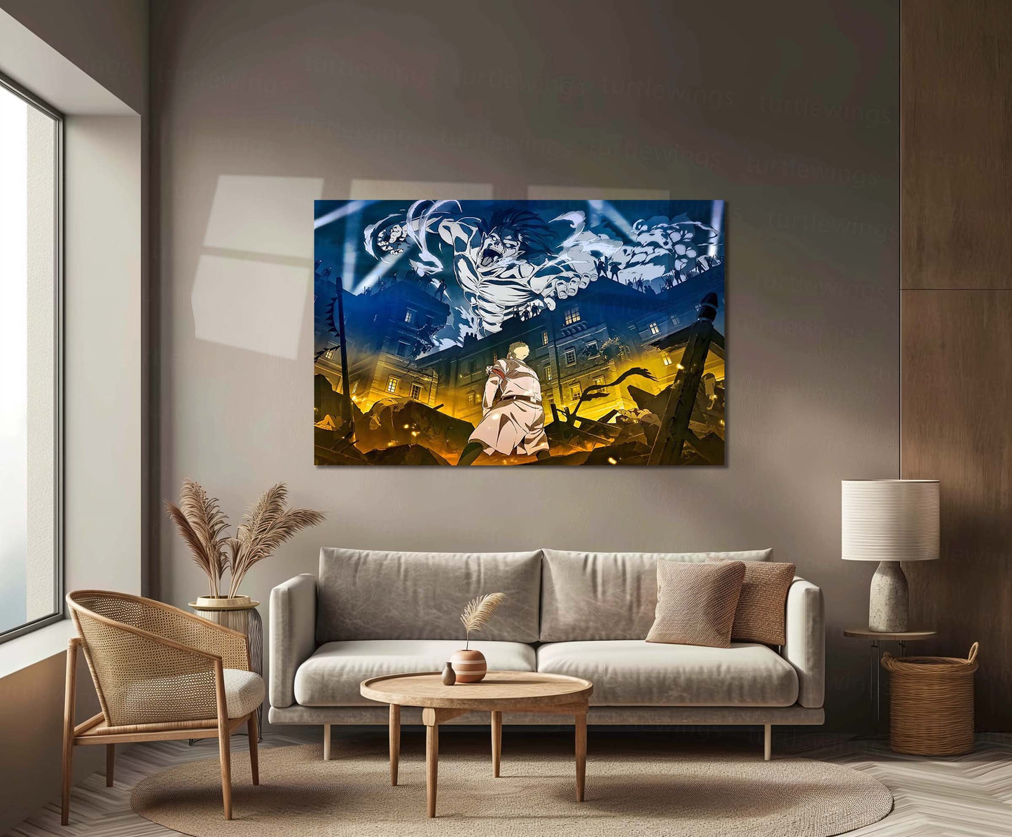 Anime Metal Poster | Attack on Titan – Eren vs Reiner Showdown