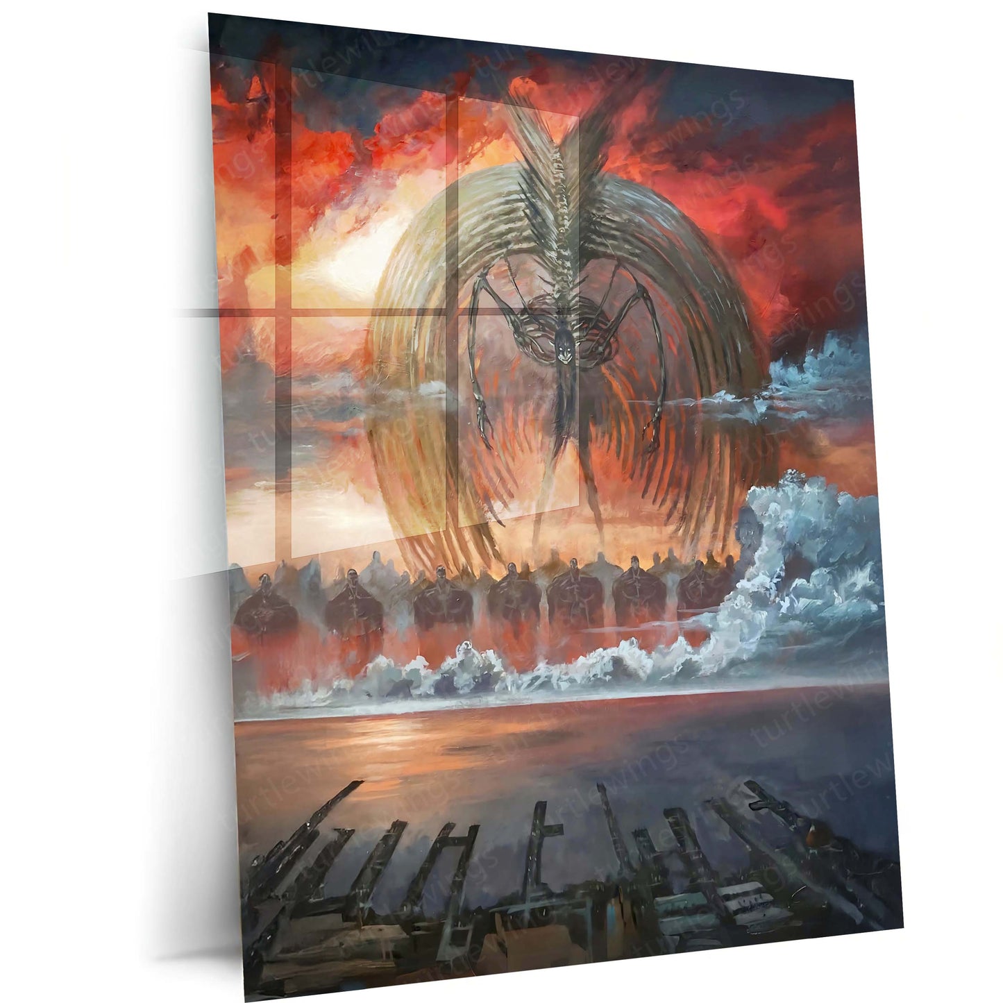Anime Metal Poster | Attack on Titan Metal Frame | Colossal Titan Anime Wall Art | Premium Metal Poster