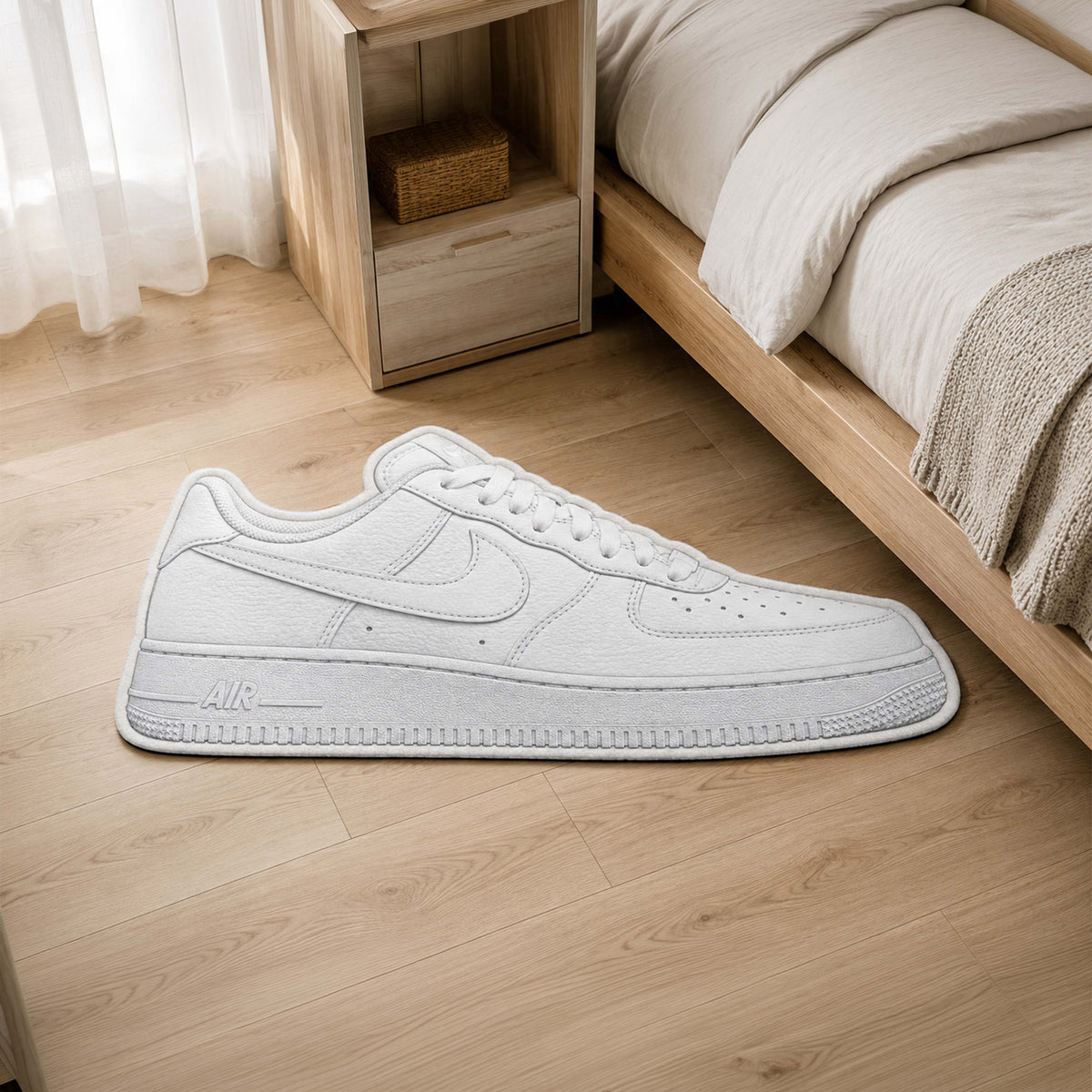 Nike Air Force 1 Low White Cut-out Flat Rug | Classic Sneaker Flat Rug | Premium Streetwear Room Decor