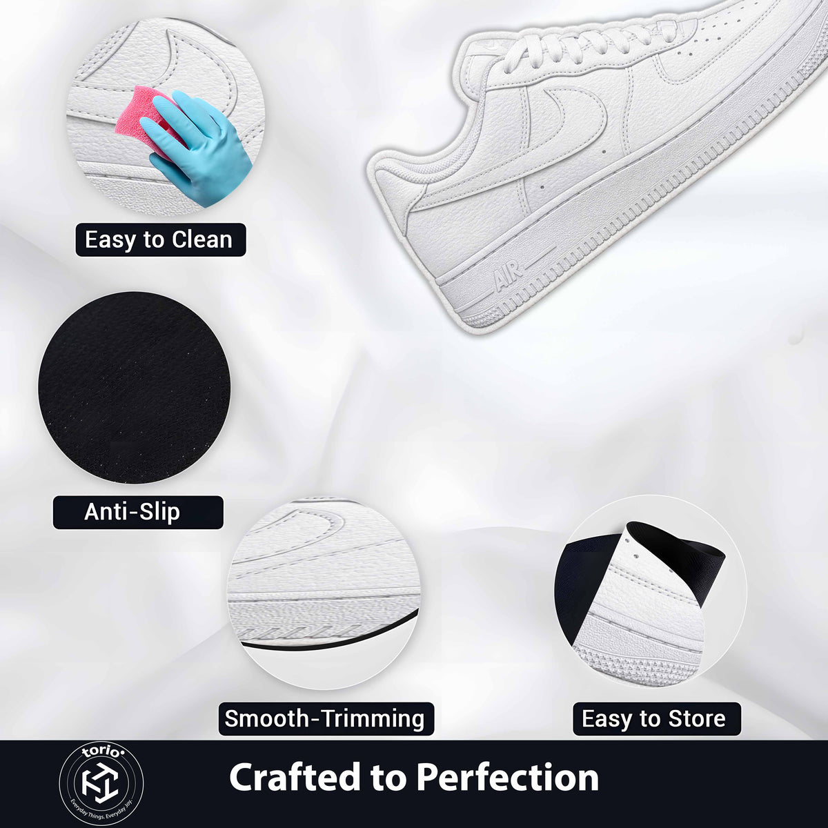 Nike Air Force 1 Low White Cut-out Flat Rug | Classic Sneaker Flat Rug | Premium Streetwear Room Decor