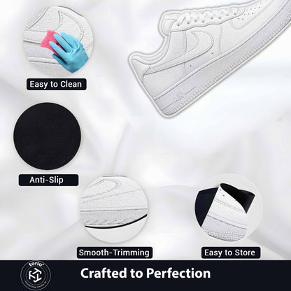 Nike Air Force 1 Low White Cut-out Flat Rug | Classic Sneaker Flat Rug | Premium Streetwear Room Decor