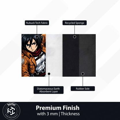 Mikasa Ackerman Attack on Titan Cut-out Flat Rug | Iconic Anime Warrior Flat Rug | Premium Manga Room Decor
