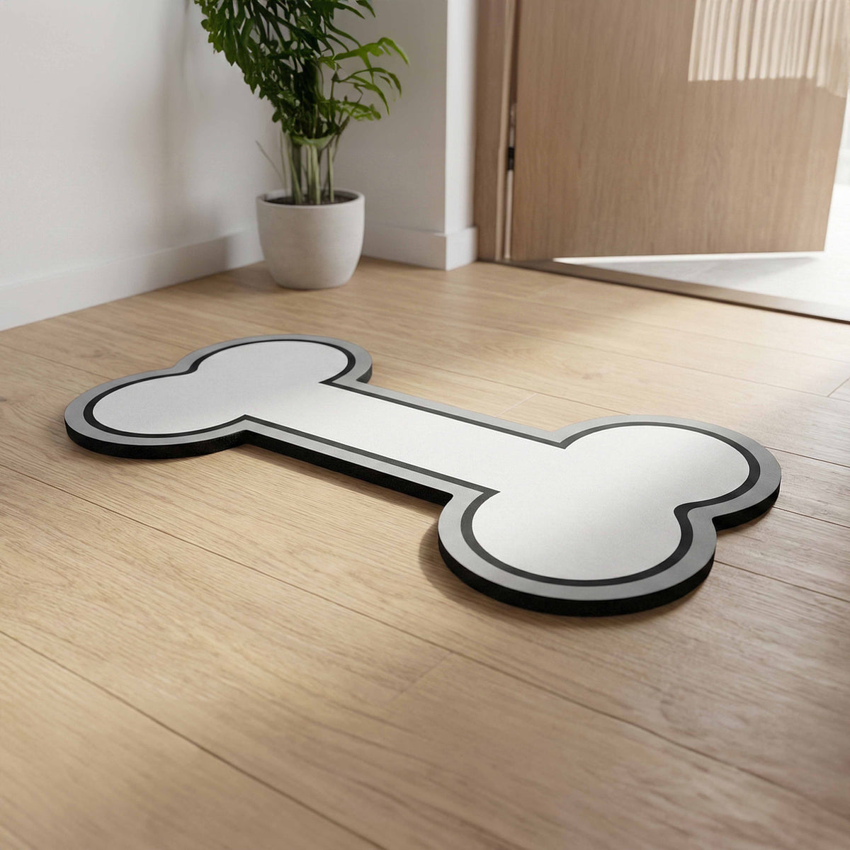 Minimal Bone Shape Floor Mat (3 mm Thick) | Cute Pet-Inspired Decorative Mat for Bedroom, Living Room & Creative Spaces