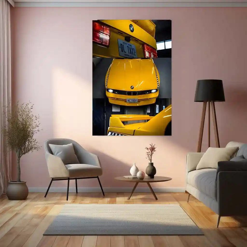 Car Metal Poster | BMW E30 | Timeless Icon of Pure Driving Metal Frame - TURTLEWINGS