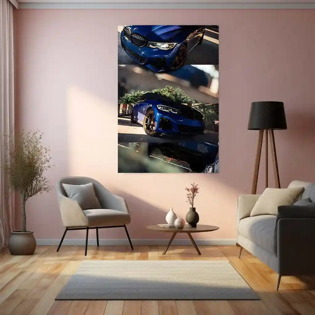 Car Metal Poster | BMW M340i | Modern Performance & Everyday Power Metal Frame - TURTLEWINGS