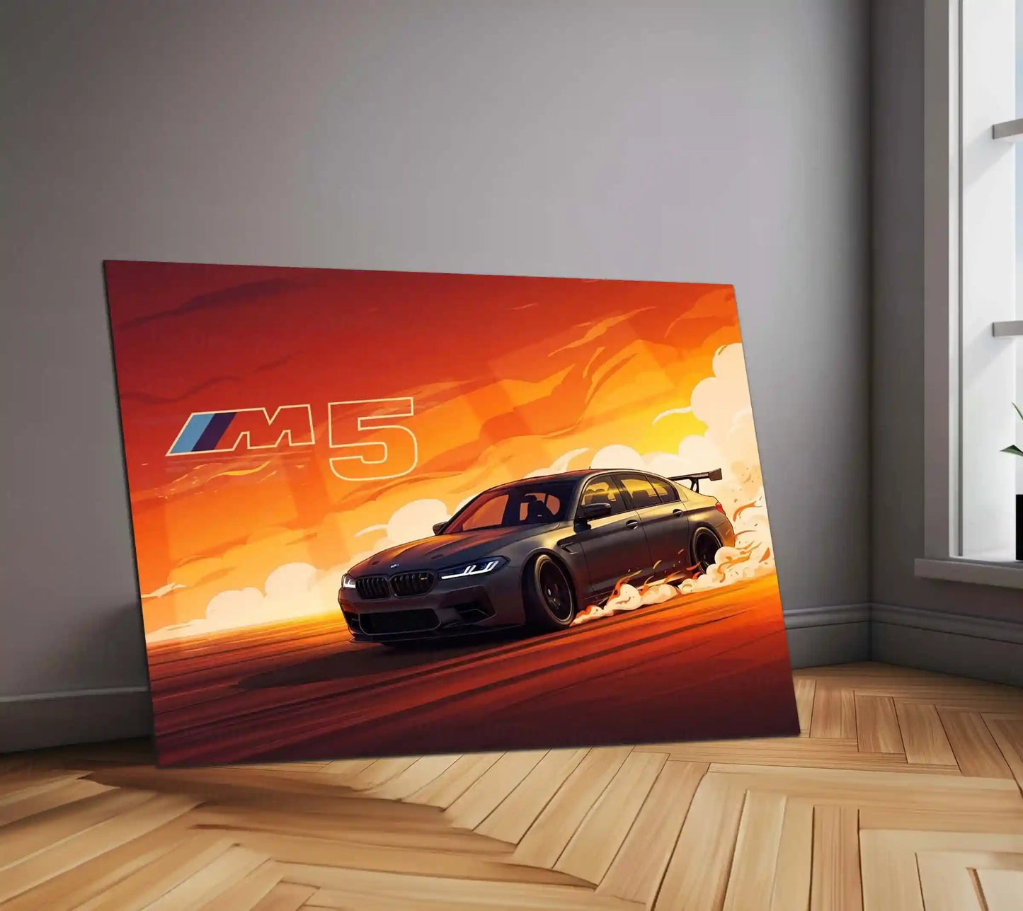 BMW M5 | High-Performance Street Beast Metal Frame Precision Engineering, Power & Speed Wall Art - TURTLEWINGS 