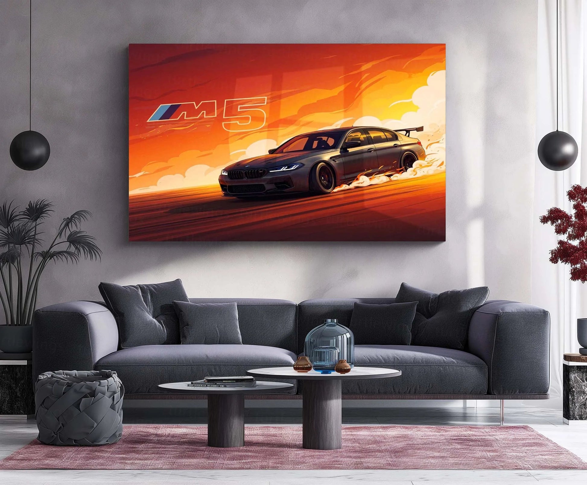BMW M5 | High-Performance Street Beast Metal Frame Precision Engineering, Power & Speed Wall Art - TURTLEWINGS 