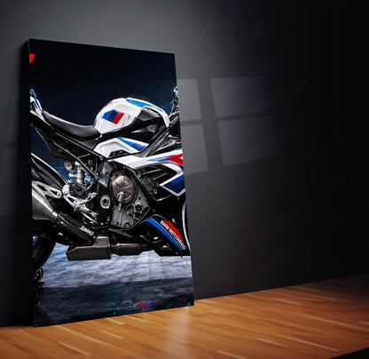 Bike Metal Poster Set of 3 | BMW S1000RR Track Weapon Racing Triptych Wall Art