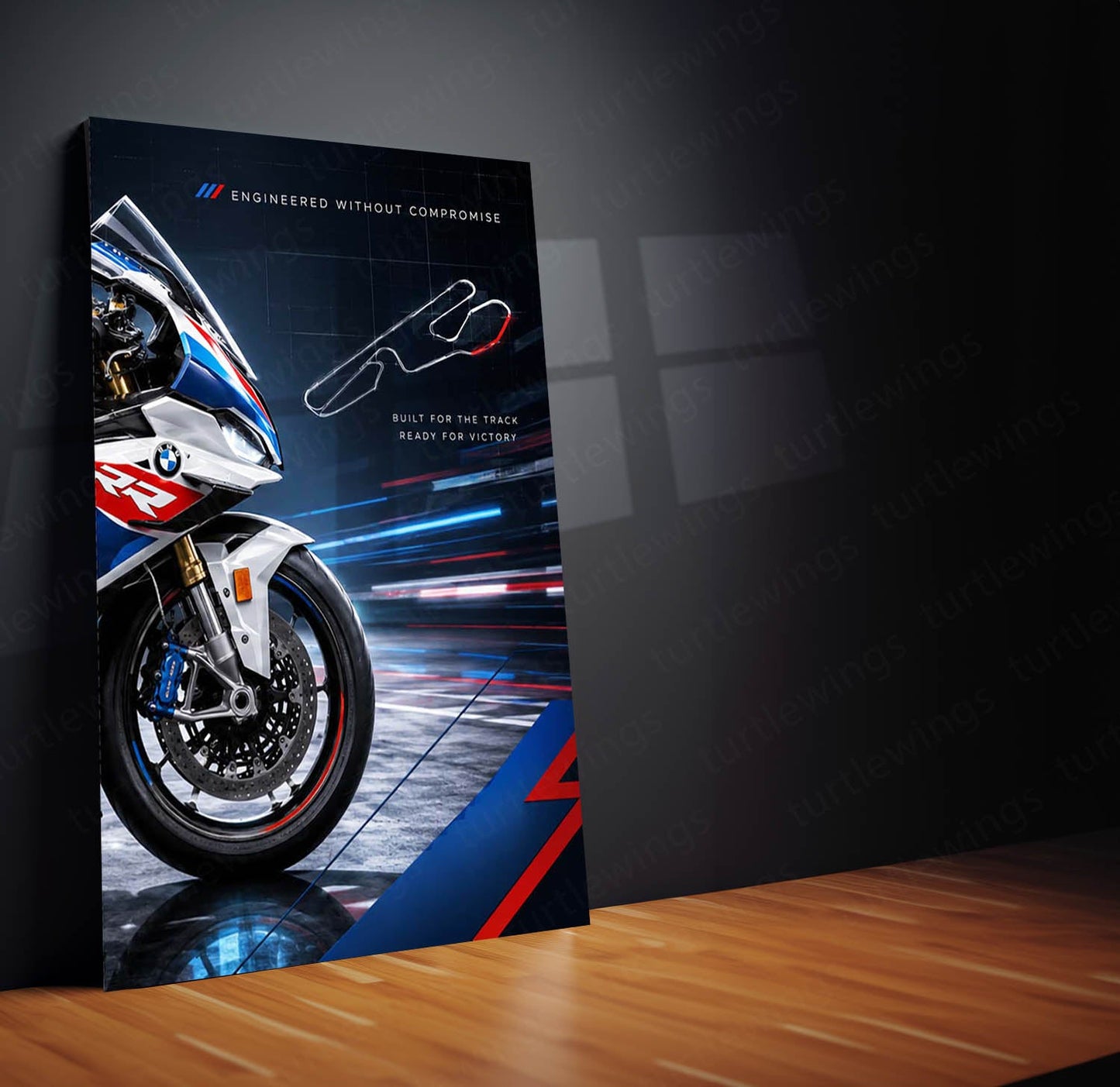 Bike Metal Poster Set of 3 | BMW S1000RR Track Weapon Racing Triptych Wall Art