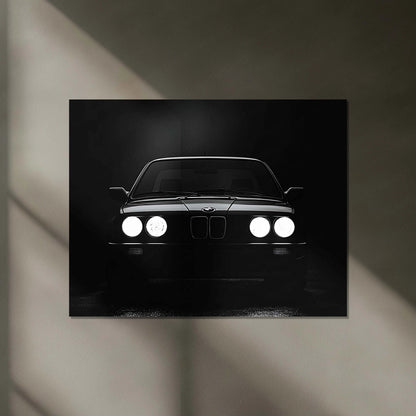 BMW Classic E30 – Icon of Shadows | Retro Performance Legend | Neon LED Metal Frame Poster - TURTLEWINGS