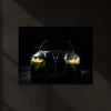 BMW M Series – The Golden Eyes Neon LED Metal Poster | Performance Machine Glow Edition | Luxury Automotive Wall Art