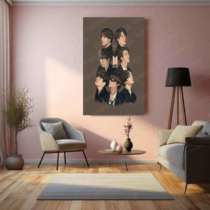 BTS Metal Poster – K-Pop Legends Wall Art for ARMY f2 - TURTLEWINGS