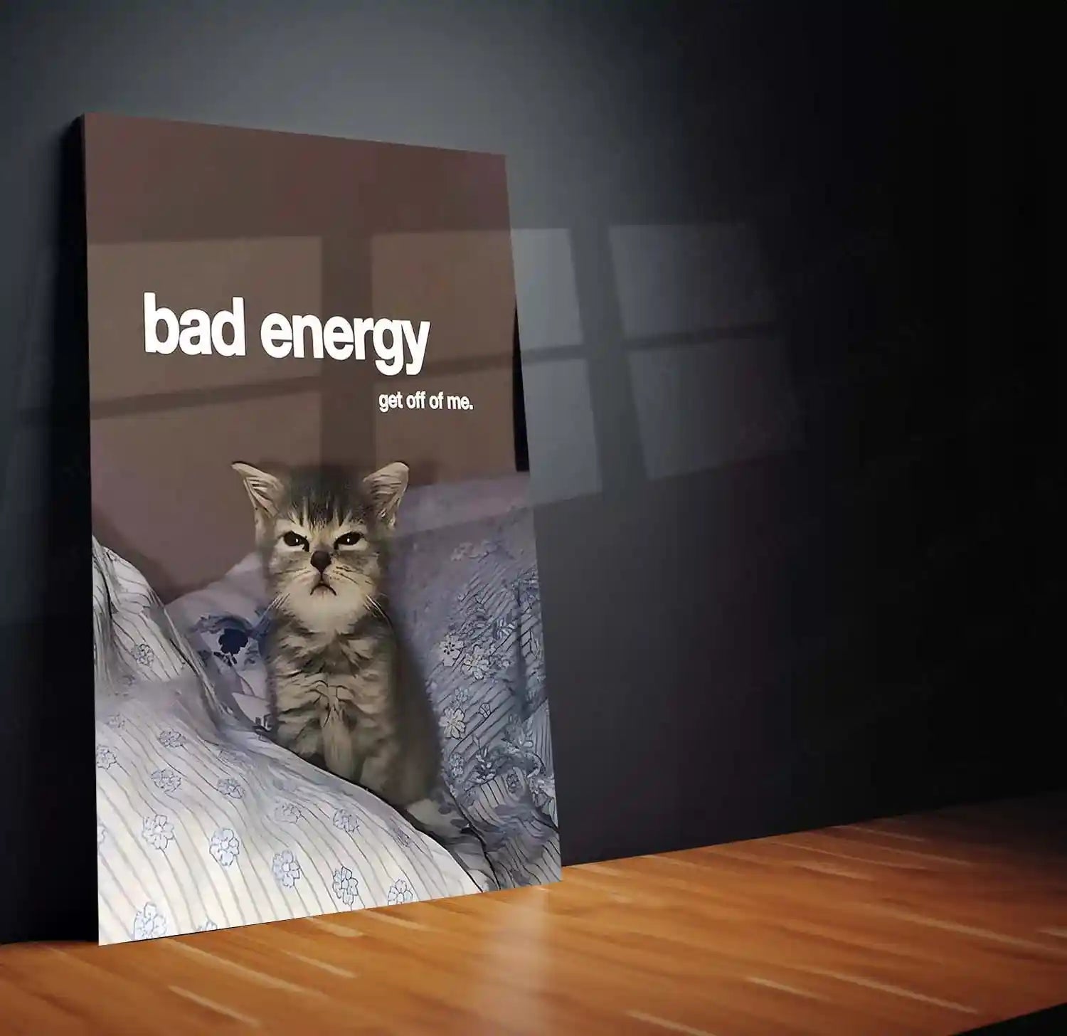 Quote Metal Poster | Bad Energy, Stay Away Metal Frame Savage Calm Energy Wall Art | Modern Boundary Quote Metal Poster - TURTLEWINGS 