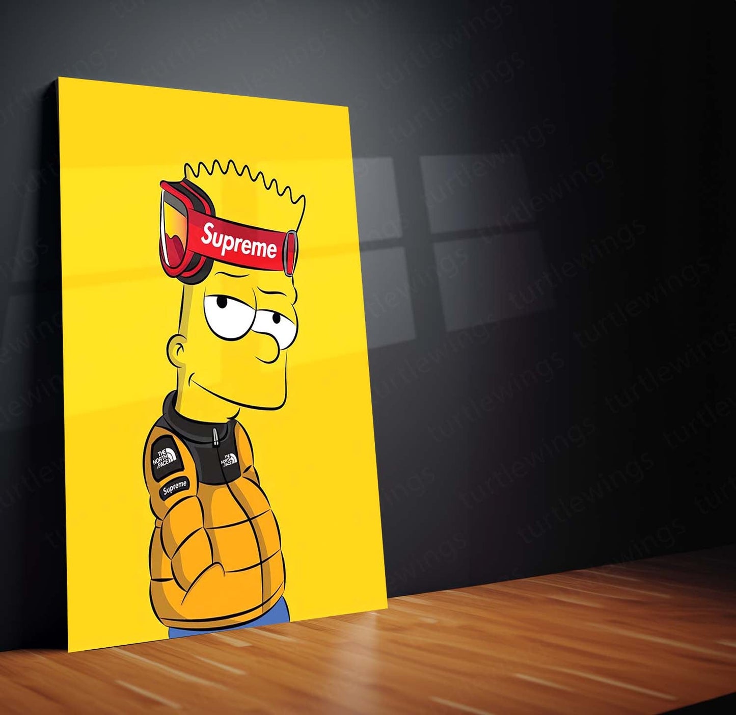 Bart Simpson Supreme Edition – Streetwear Cartoon Wall Art  Hypebeast Pop Culture Metal Frame by TurtleWings