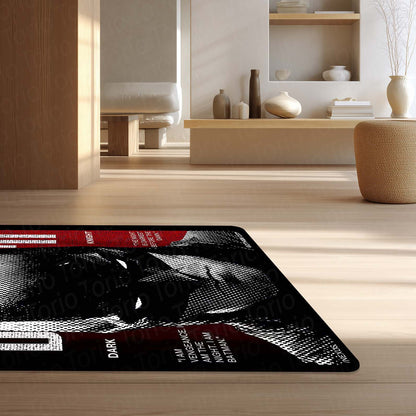 Batman Dark Knight Area Flat Rug | Gotham City Comic Cover Floor Mat | Superhero Gaming Flat Rug for Bedroom, Gaming Room & Batman Fan Decor