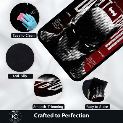 Batman Dark Knight Area Flat Rug | Gotham City Comic Cover Floor Mat | Superhero Gaming Flat Rug for Bedroom, Gaming Room & Batman Fan Decor