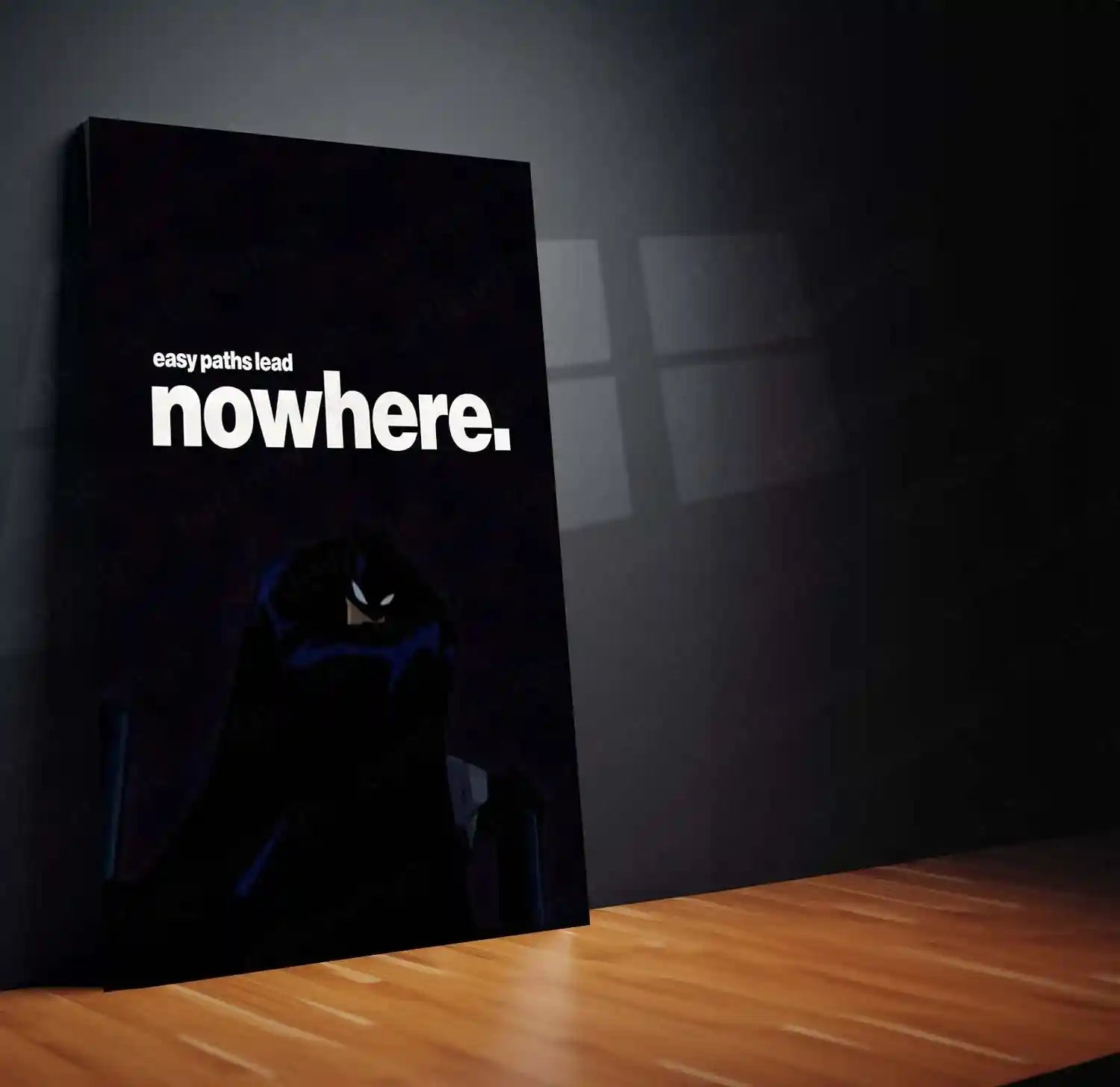 Quote Metal Poster |Batman – Easy Paths Lead Nowhere | Discipline & Grit Metal Frame - TURTLEWINGS