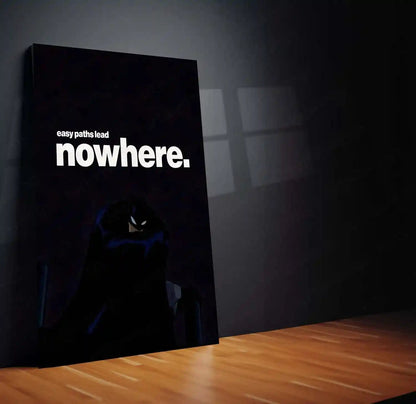 Quote Metal Poster |Batman – Easy Paths Lead Nowhere | Discipline & Grit Metal Frame - TURTLEWINGS