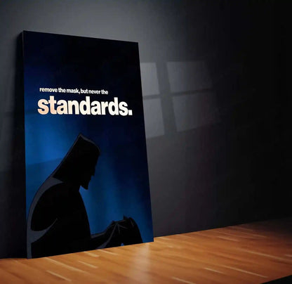 Quote Metal Poster | Batman – Remove the Mask, But Never the Standards | Integrity & Discipline Metal Frame - TURTLEWINGS 