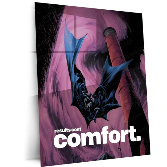 Quote Metal Poster |Batman – Results Cost Comfort | Discipline & Execution Metal Frame - TURTLEWINGS
