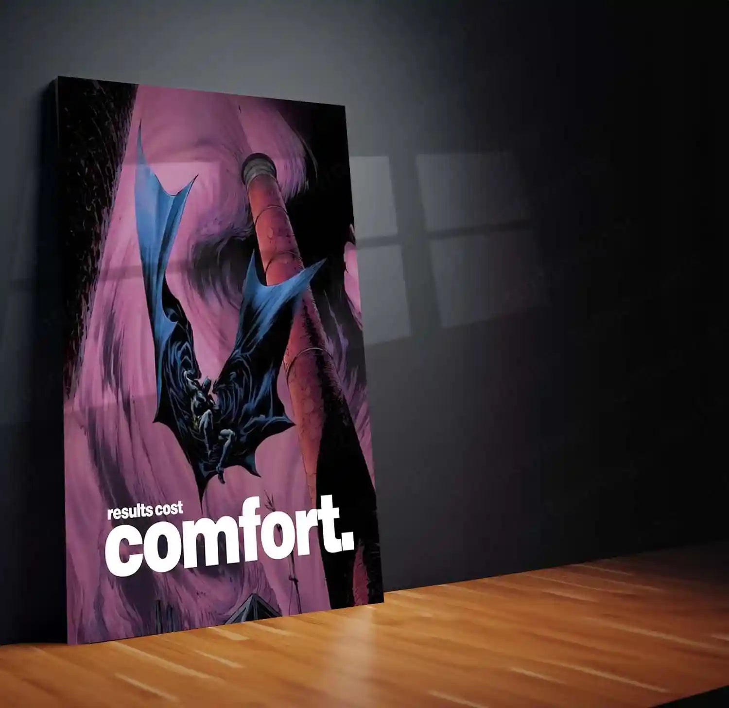 Quote Metal Poster |Batman – Results Cost Comfort | Discipline & Execution Metal Frame - TURTLEWINGS