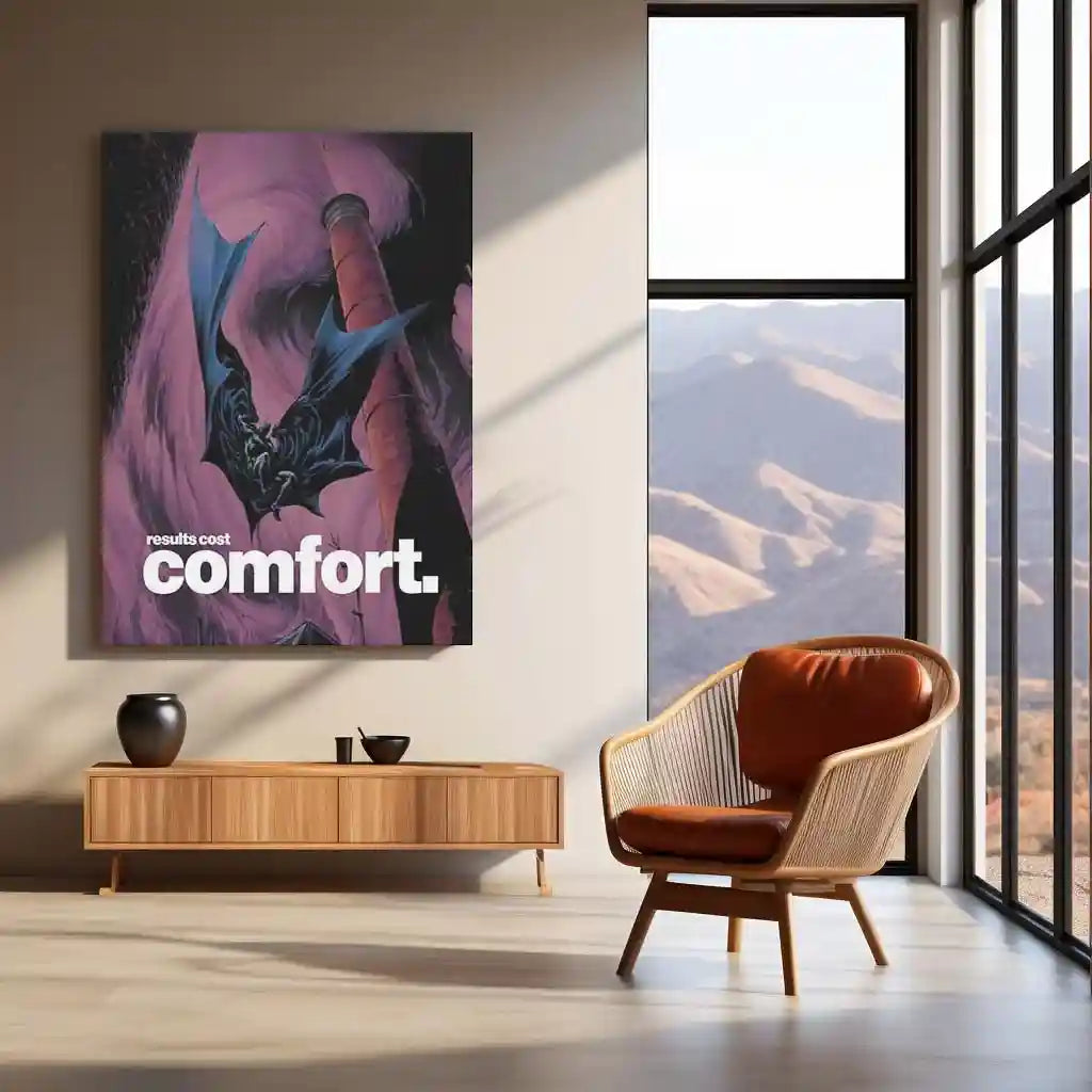 Quote Metal Poster |Batman – Results Cost Comfort | Discipline & Execution Metal Frame - TURTLEWINGS