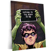 Robin Mugshot Metal Frame | Comic-Style Superhero Wall Art | Premium Metal Poster