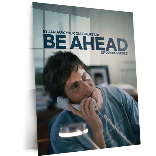 Quote Metal Poster | Christian Bale – Be Ahead of the Crowd Metal Frame Elite Mindset Motivation Wall Art | Outperform Early Quote Metal Poster - TURTLEWINGS