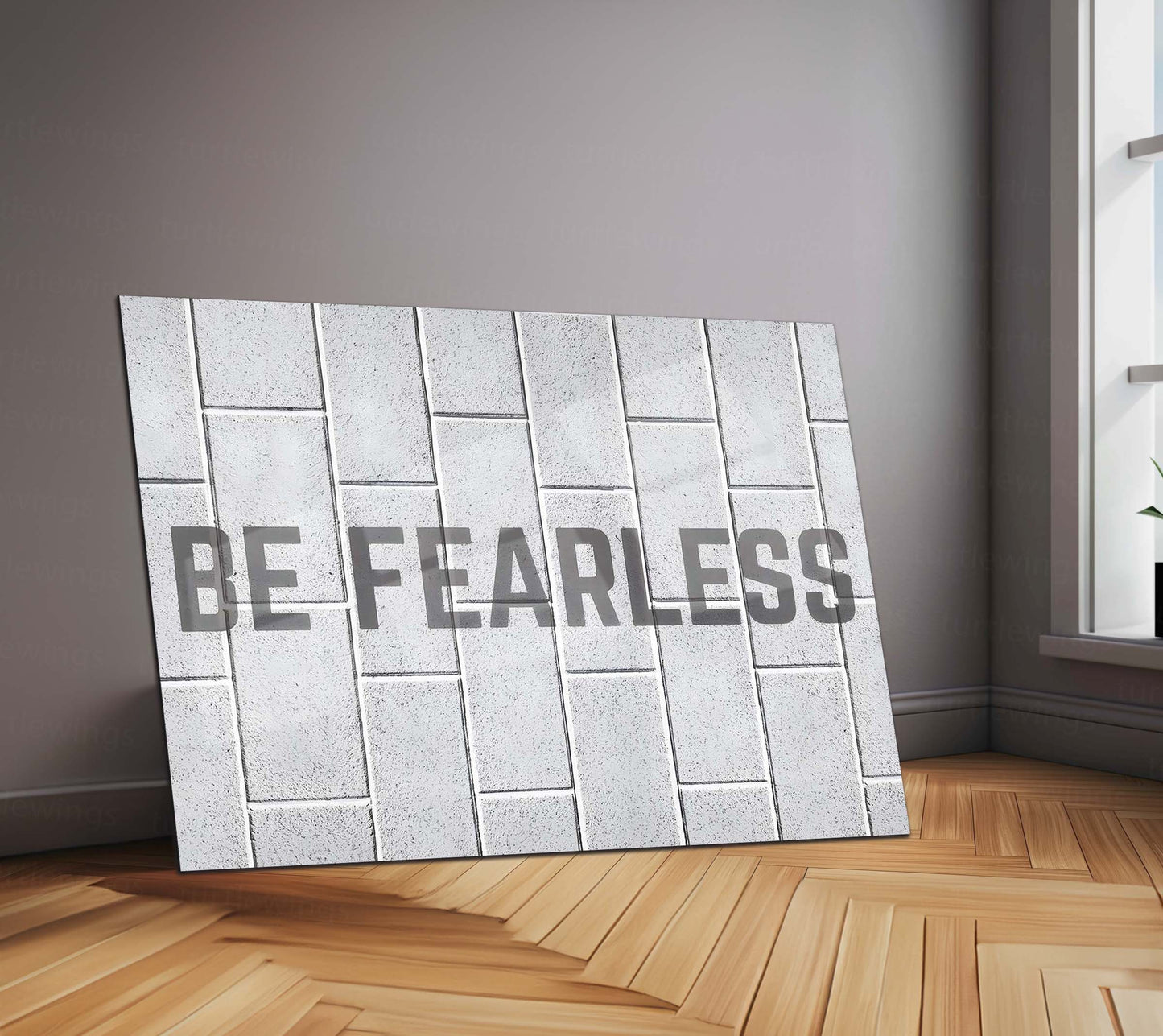 Quote Metal Poster | Be Fearless – Minimal Motivational Quote Metal Poster | Modern Office & Home Décor