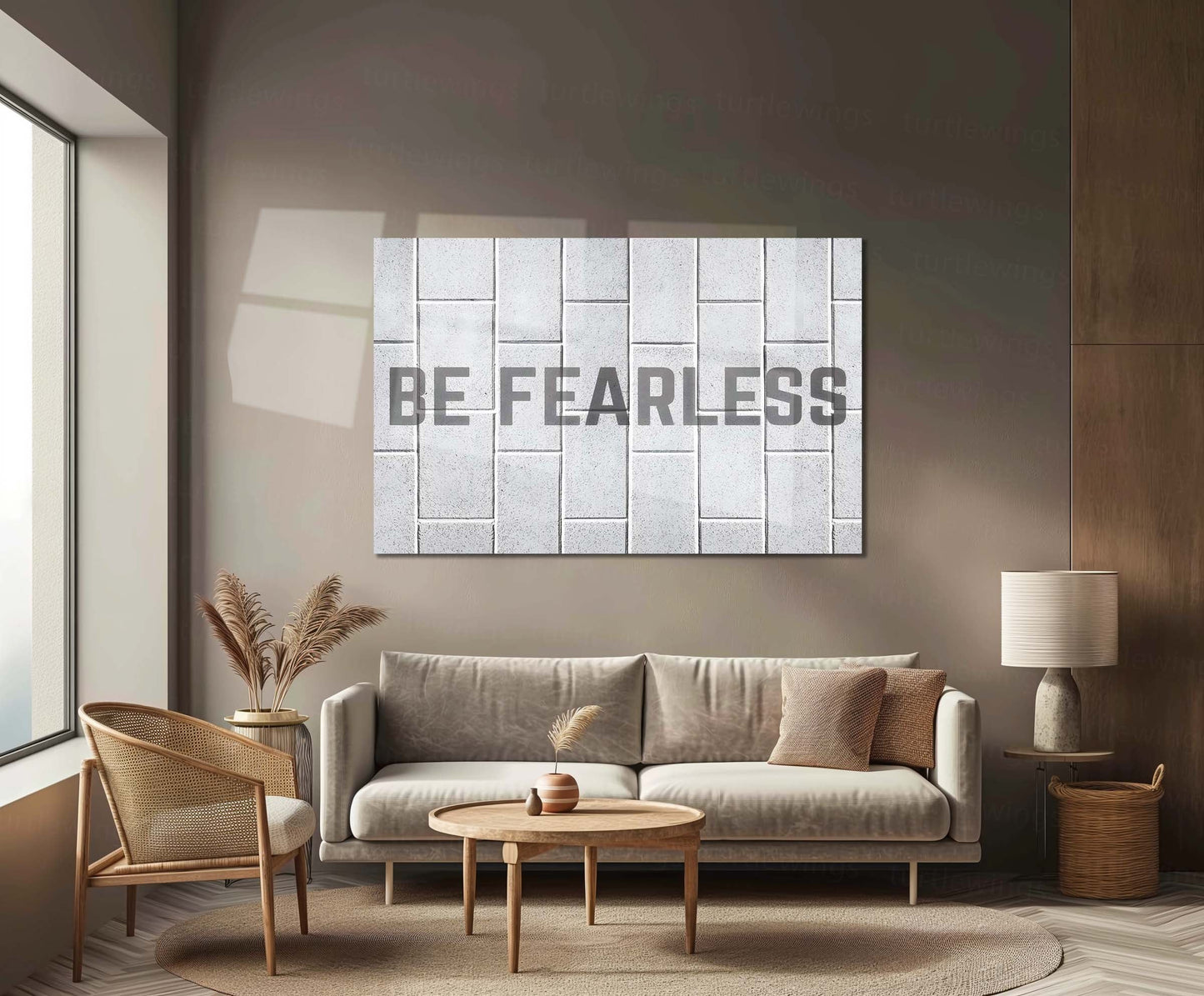 Quote Metal Poster | Be Fearless – Minimal Motivational Quote Metal Poster | Modern Office & Home Décor