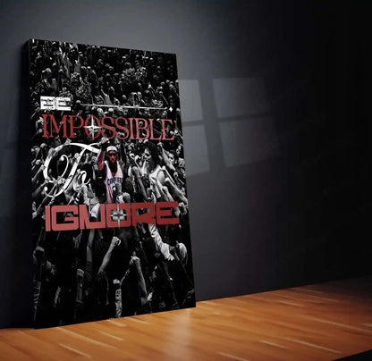 Quote Metal Poster | LeBron James – Be Impossible to Ignore Metal Frame | Elite Dominance Mindset Wall Art | Basketball Motivational Quote Metal Poster - TURTLEWINGS