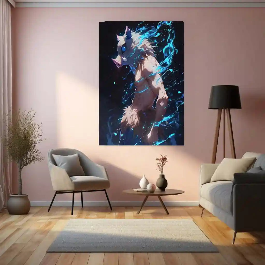 Anime Metal Poster | Beast Breathing Fury – Inosuke Hashibira Demon Slayer Metal Poster | Anime Wall Frame - TURTLEWINGS