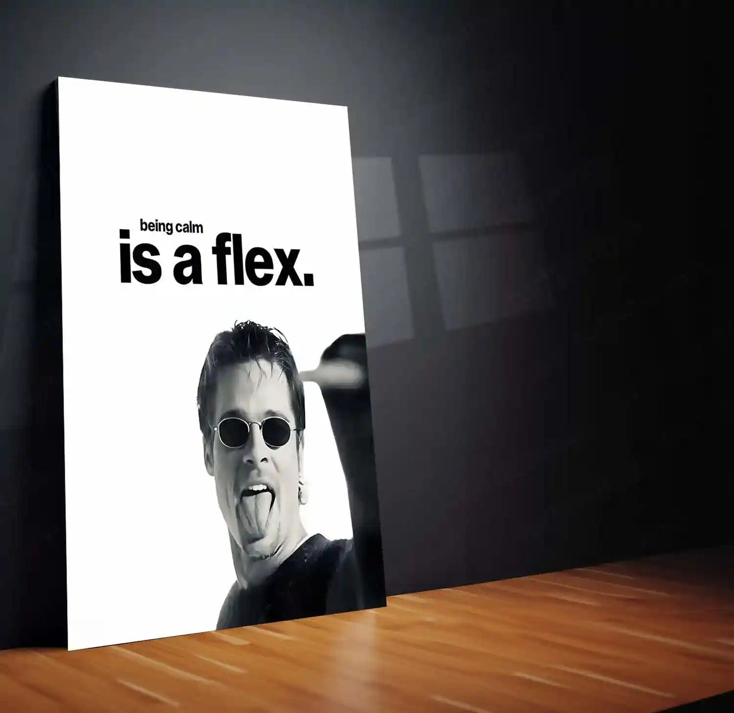 Quote Metal Poster | Being Calm Is a Flex | Emotional Control, Confidence & Silent Authority Metal Frame - TURTLEWINGS 