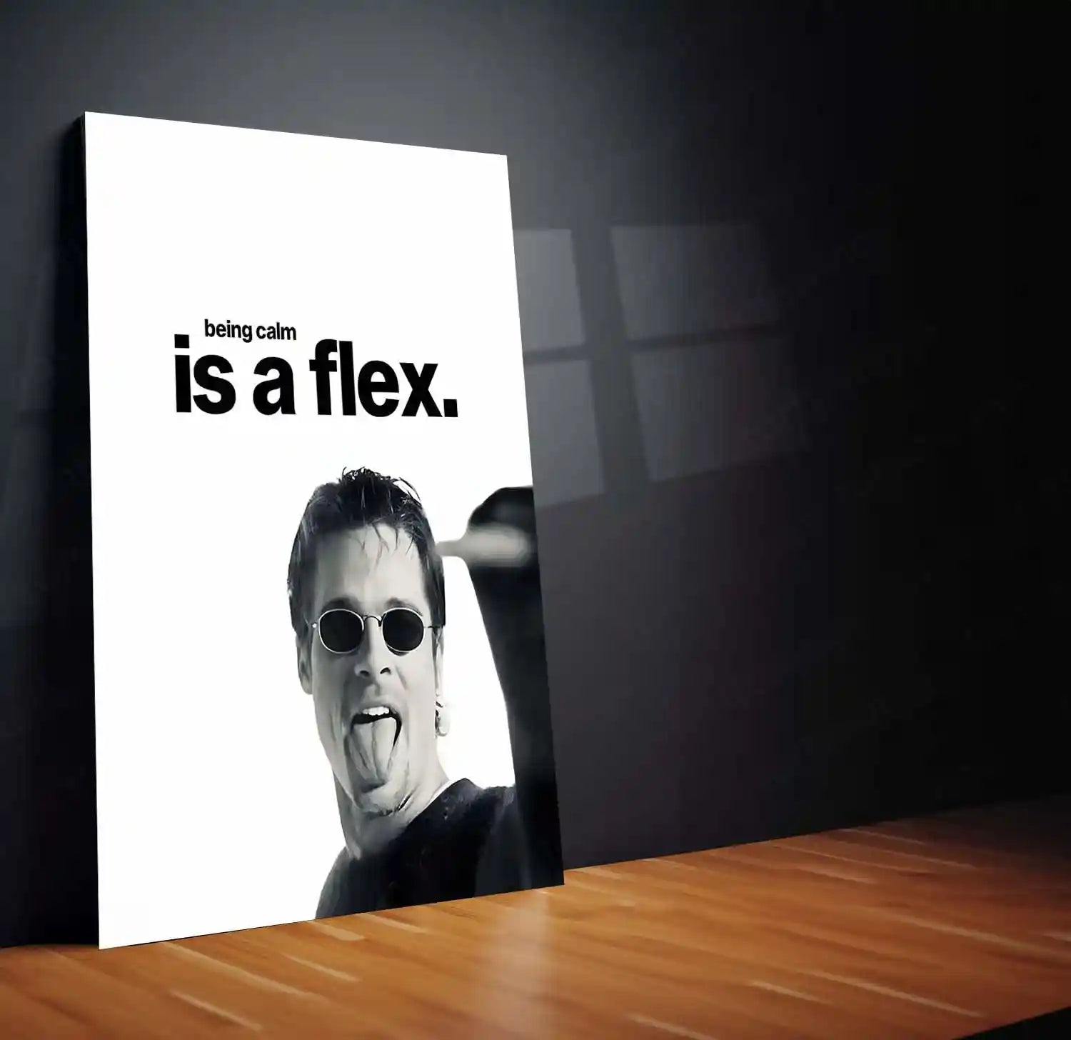 Quote Metal Poster | Being Calm Is a Flex | Emotional Control, Confidence & Silent Authority Metal Frame - TURTLEWINGS 