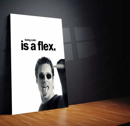 Quote Metal Poster | Being Calm Is a Flex | Emotional Control, Confidence & Silent Authority Metal Frame - TURTLEWINGS 