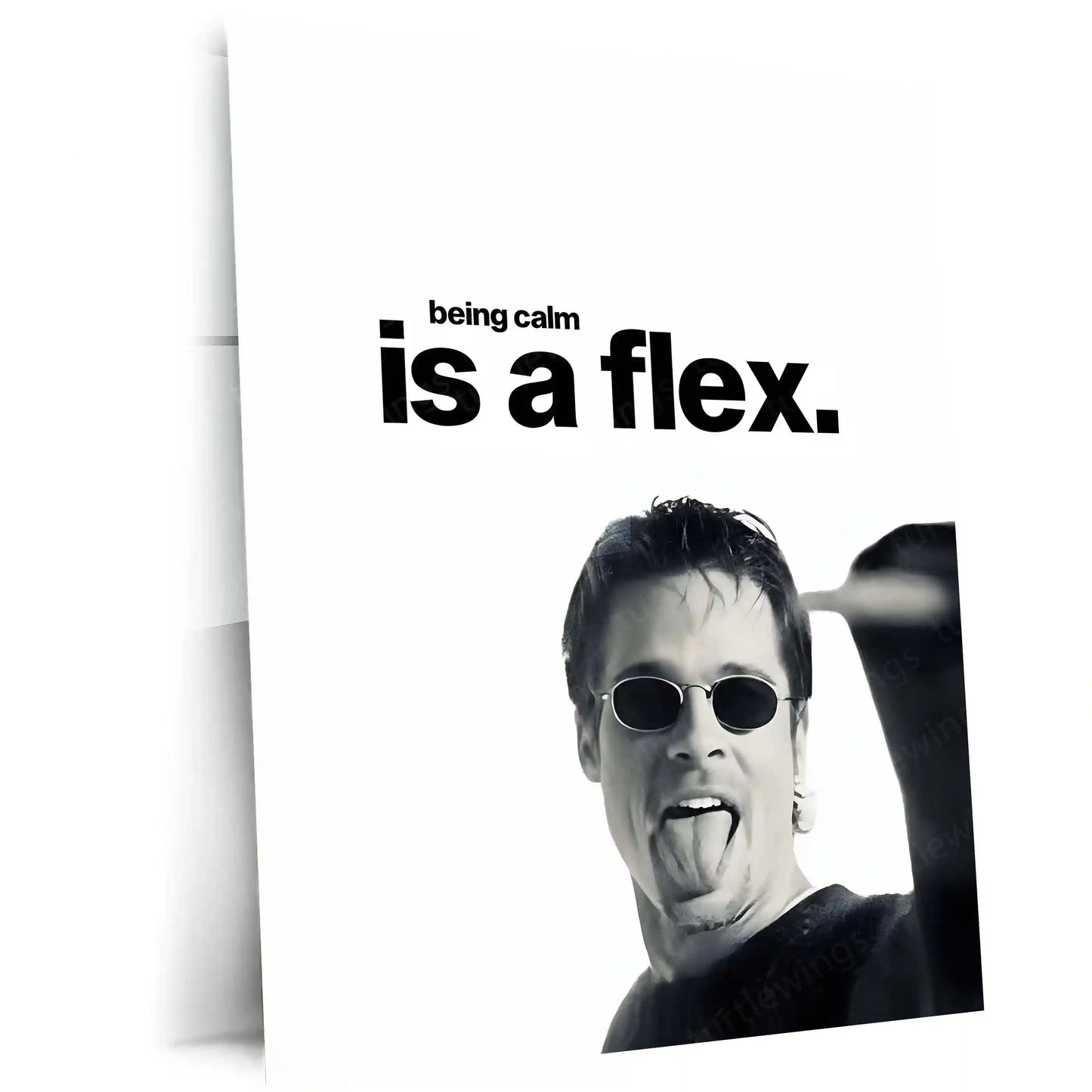 Quote Metal Poster | Being Calm Is a Flex | Emotional Control, Confidence & Silent Authority Metal Frame - TURTLEWINGS 