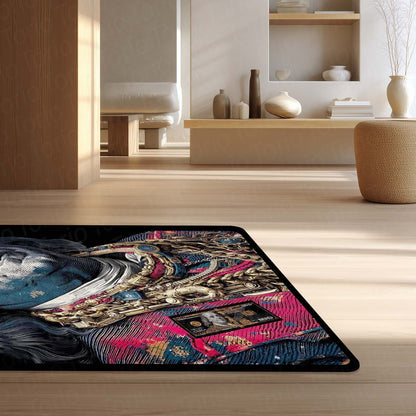 Benjamin Franklin Area Flat Rug | Money Aesthetic Floor Mat Carpet | Dollar Theme Luxury Flat Rug | Hip Hop Style Rich Vibe Flat Rug for Bedroom, Gaming Room & Modern Home Decor