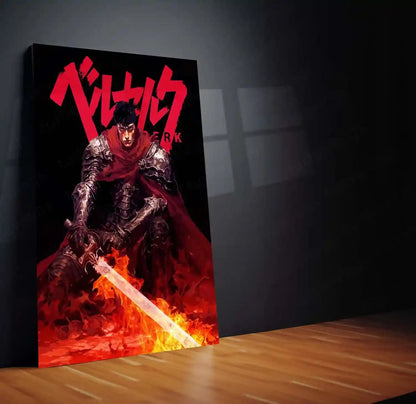 Anime Metal Poster | Berserk Rage Within | Dark Fantasy Anime Metal Frame Fury, Survival & Indomitable Will Wall Art - TURTLEWINGS 