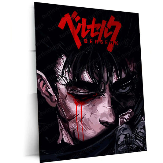 Anime Metal Poster | Berserk Rage Within | Dark Fantasy Anime Metal Frame Fury, Survival & Indomitable Will Wall Art 02 - TURTLEWINGS 