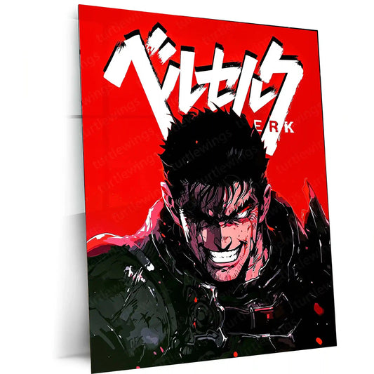 Anime Metal Poster | Berserk Rage Within | Dark Fantasy Anime Metal Frame Fury, Survival & Indomitable Will Wall Art 04 - TURTLEWINGS 