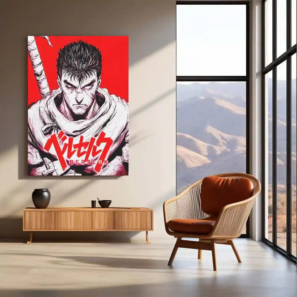 Anime Metal Poster | Berserk Rage Within | Dark Fantasy Anime Metal Frame Fury, Survival & Indomitable Will Wall Art 05 - TURTLEWINGS 
