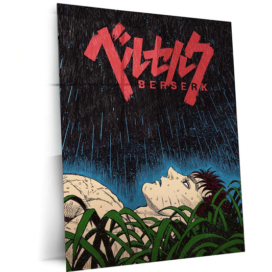 Anime Metal Poster | Berserk Rage Within | Dark Fantasy Anime Metal Frame Fury, Survival & Indomitable Will Wall Art 07 - TURTLEWINGS 