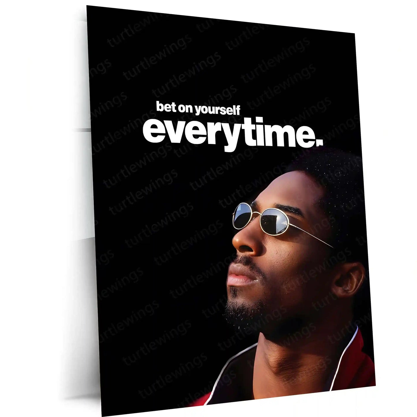 Quote Metal Poster | Kobe Bryant – Bet on Yourself, Everytime Metal Frame Mamba Mentality Self-Belief Wall Art | Relentless Confidence Basketball Quote Metal - TURTLEWINGS 