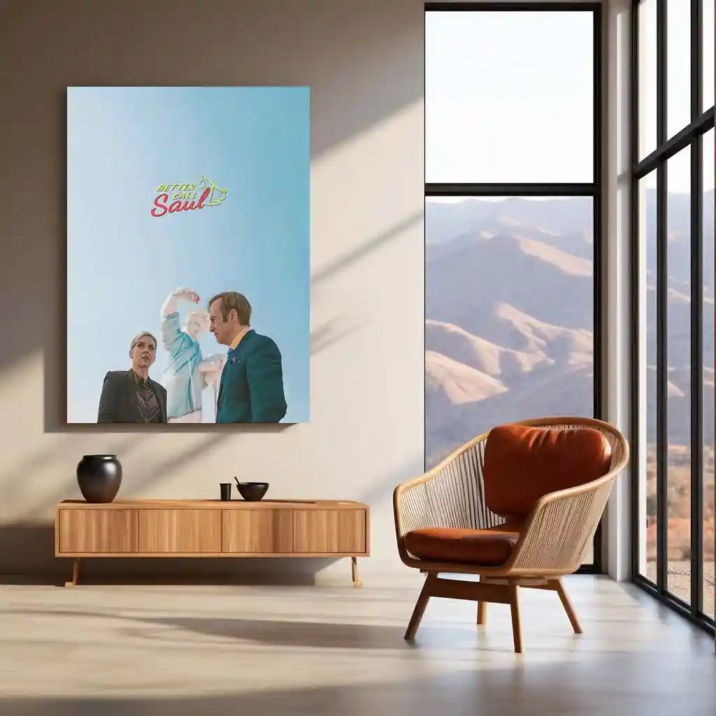 Movies & Series Metal Poster | Better Call Saul Minimal Metal Poster | Saul Goodman Wall Art | Breaking Bad Universe Poster | Legal Drama Aesthetic Frame - TURTLEWINGS