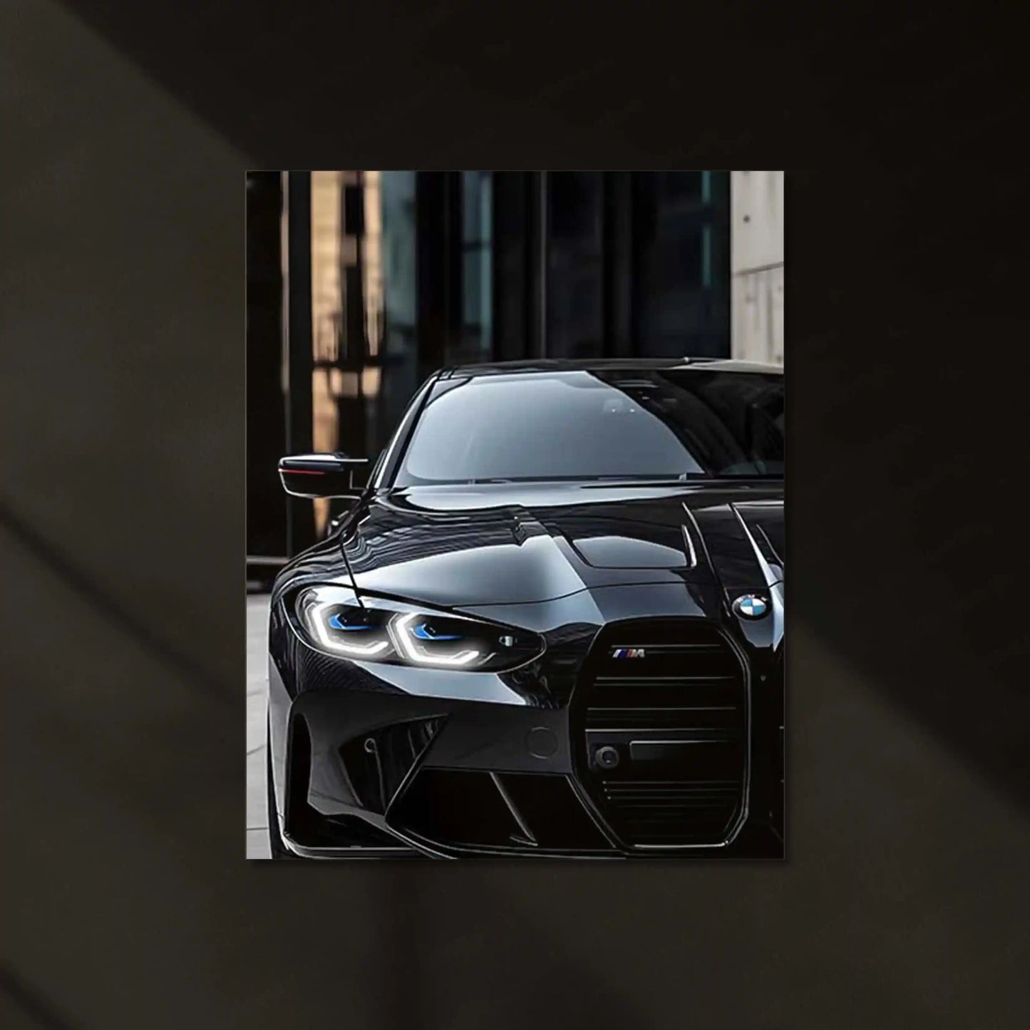 LED | 🖤 Black BMW Neon LED Metal Poster | Luxury German Car Wall Art | M Power Night Drive Decor - TURTLEWINGS