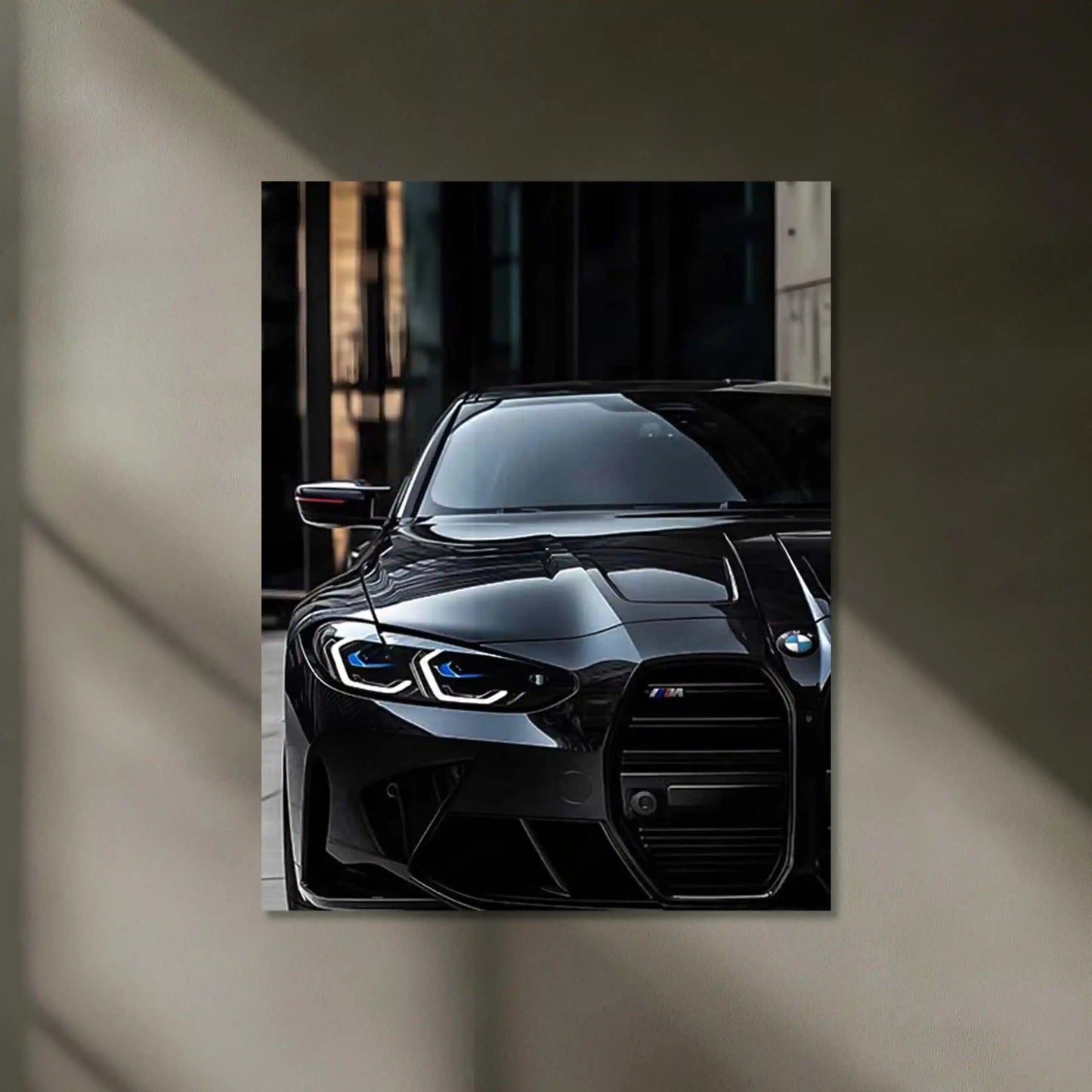 LED | 🖤 Black BMW Neon LED Metal Poster | Luxury German Car Wall Art | M Power Night Drive Decor - TURTLEWINGS