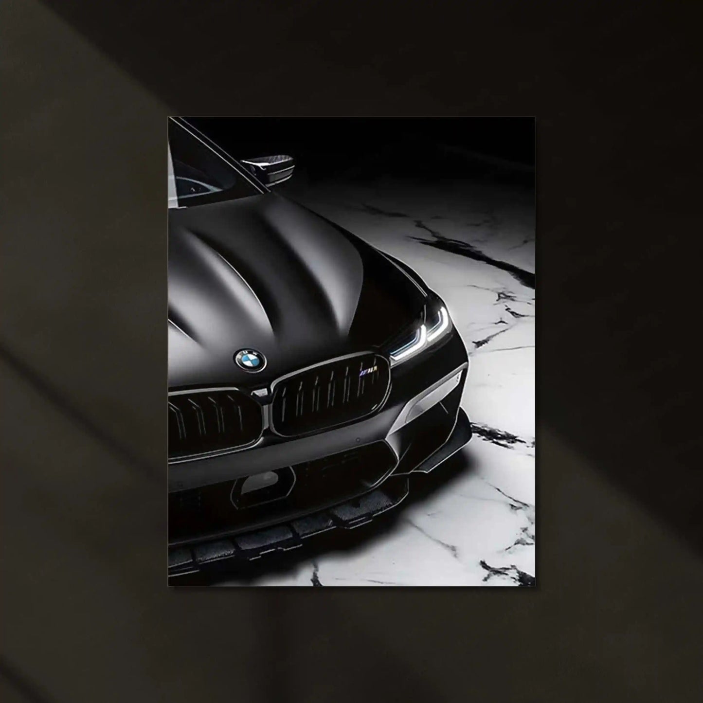 LED | 🖤 Black BMW Neon LED Metal Poster | Luxury German Car Wall Art | M Power Night Drive Decor 02 - TURTLEWINGS