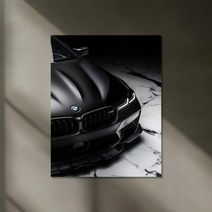 LED | 🖤 Black BMW Neon LED Metal Poster | Luxury German Car Wall Art | M Power Night Drive Decor 02 - TURTLEWINGS